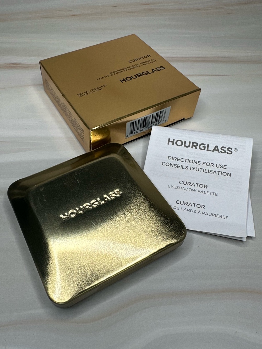 Hourglass Curator Eyeshadow Palette Minimalist Gold Compact New w/ Box - Picture 5 of 11